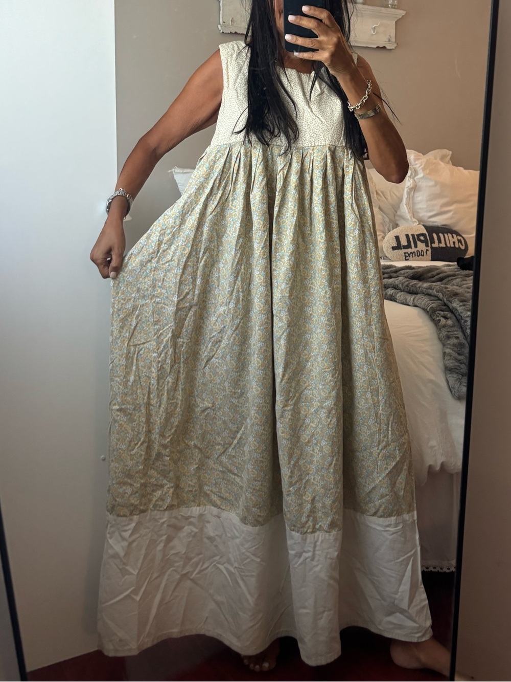 Grateful Dead Cream & Light Yellow Floral Maxi Dress